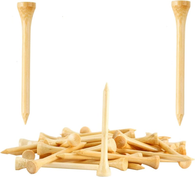 SHKIBY 250 or 18 Pcs Professional Bamboo Golf Tees 2-3/4 Inch or 3-1/4 Inch - Stronger Than Wooden Golf Tee Biodegradable & Less Friction - Image 1